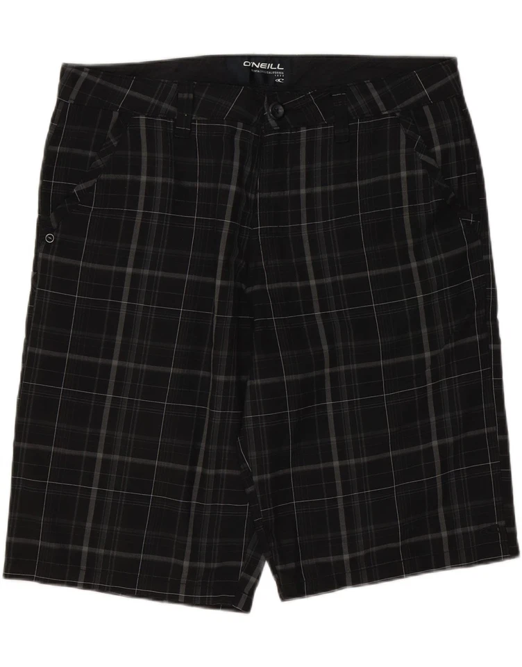 O'NEILL Mens Chino Shorts W33 Large Black Check Polyester BA02 - Image 3 of 4