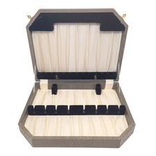 Vintage Empty Cutlery Canteen Case Storage Box  Textured Effect 34.5cm