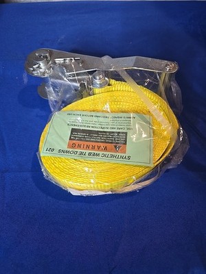 LIFT-ALL 61011 Tie Down Strap,Endless, 3.3k Lbs 27ft Yellow 38Z929