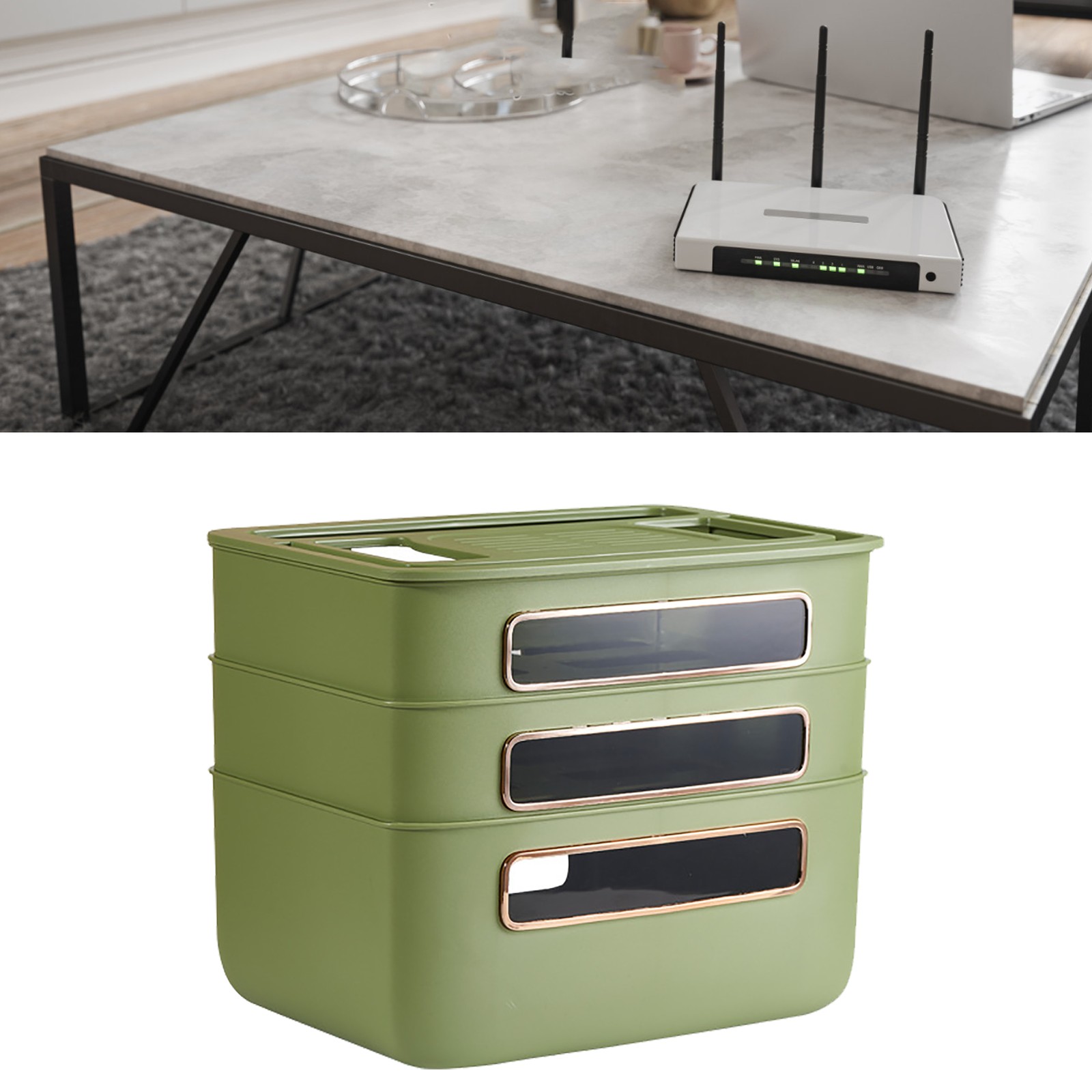 »Cable Router Cover Box WiFi Router Storage Box Keep Tidy For Office For Desktop