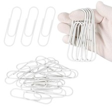4 Inch Extra Large Paper Clip, 12 Pack Metal Paper Clip, White