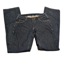 Carhartt Jeans Dark Blue Straight Fit Stretch Denim Women  s 2X32 WB052 DKN EUC