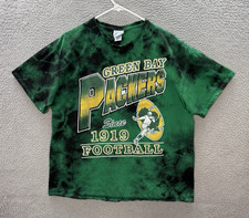 Green Bay Packers Shirt Adult XL Green Black Tie Dye NFL Football Retro Y2K