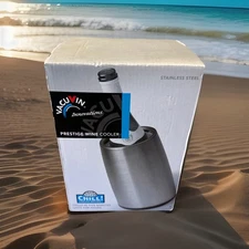 Vacu Vin Prestige Wine Cooler Stainless Steel Rapid Ice Innovations NEW In Box