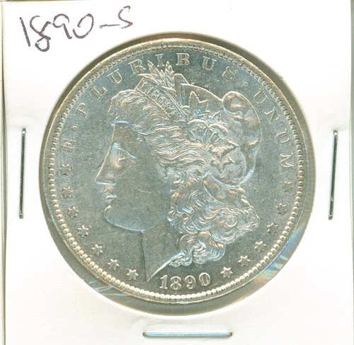Better AU 1890-S Morgan silver dollar