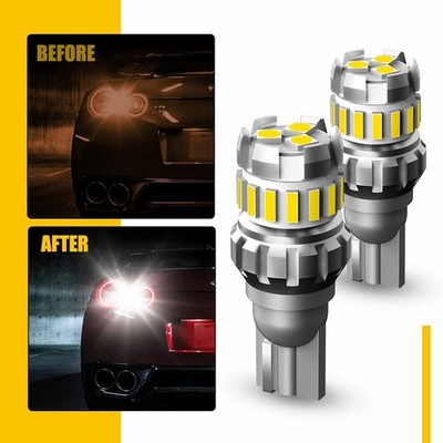 2Pcs T15 LED 18SMD Backup Reverse Light Bulbs 921 912 W16W 906 Super White 6500K