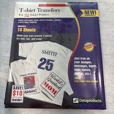 T Shirt Transfer Paper For Inkjet Printers By Dataproducts 10 Sheets NEW