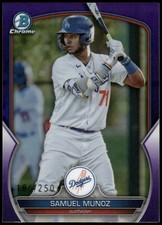 2023 Bowman Draft #BDC-102 Samuel Munoz Chrome Purple Refractor #/250