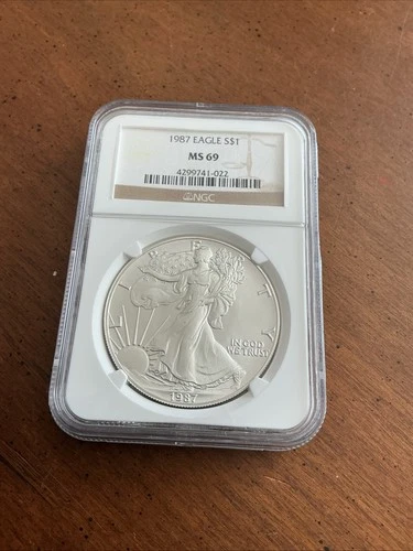 1987 Silver American Eagle NGC MS-69 Brown Label