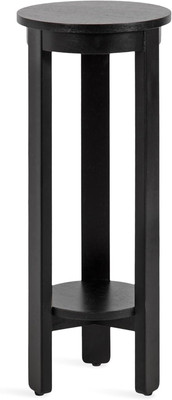 Foxford Modern Tiered round Drink Table, 12 X 12 X 30, Black, Transitional Two-T