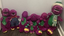 Vintage Barney the Dinosaur Plush Purple Stuffed Animal Lyons Group 1992 Lot