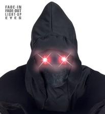 Halloween Faceless Hooded Mask With Red Light Up Eyes