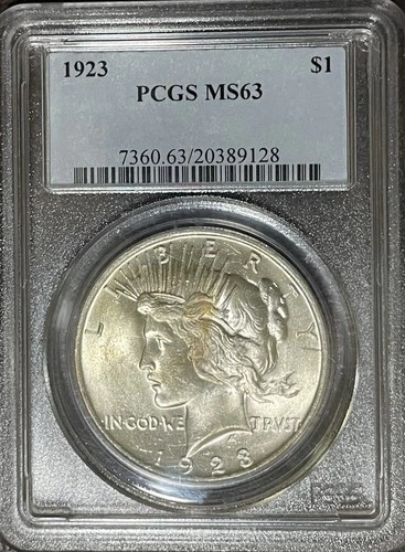 1923 Peace Dollar - PCGS MS63- Nice for the Grade -
