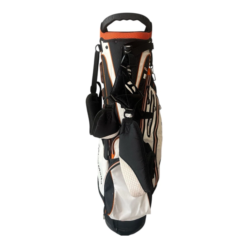 TaylorMade Pure Lite Stand Carry Bag White Black Orange 5 Way Golf Bag Raincover - Image 3 of 4