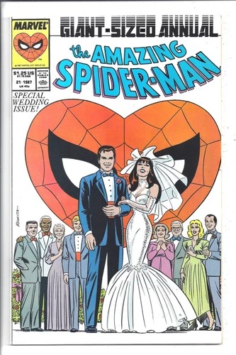 Spider-Man Annual #21 NM-(9.0) 1987🕷️Classic Romita Wedding Cover Issue🕷️