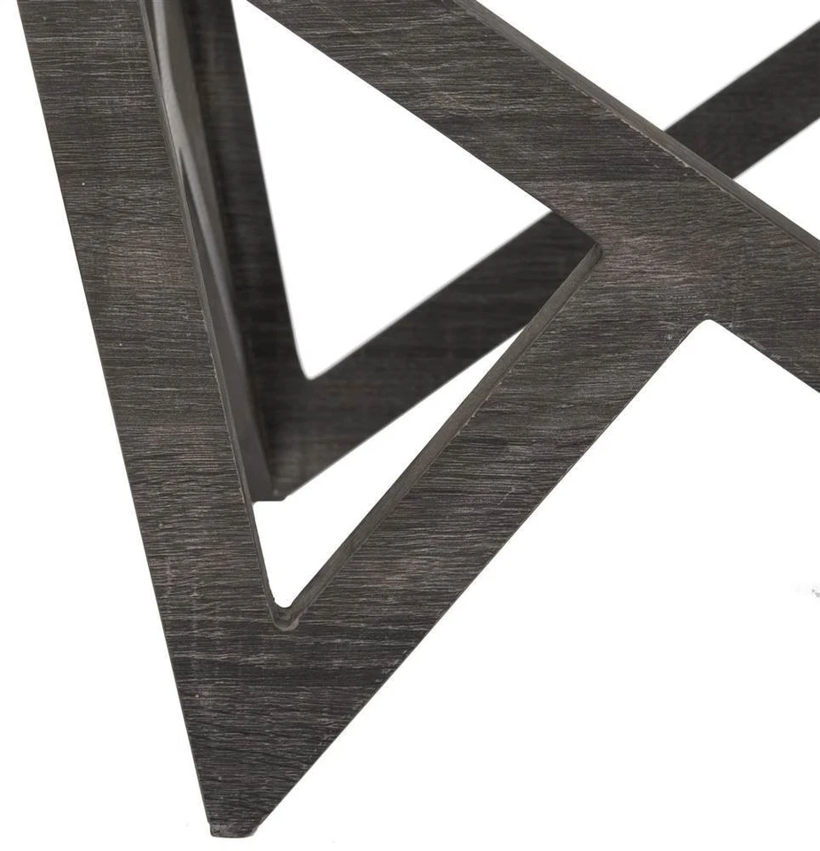 Mesa de centro quadrada Home Collection Radley cinza escuro geométrico tampo de vidro - Imagem 2 de 4