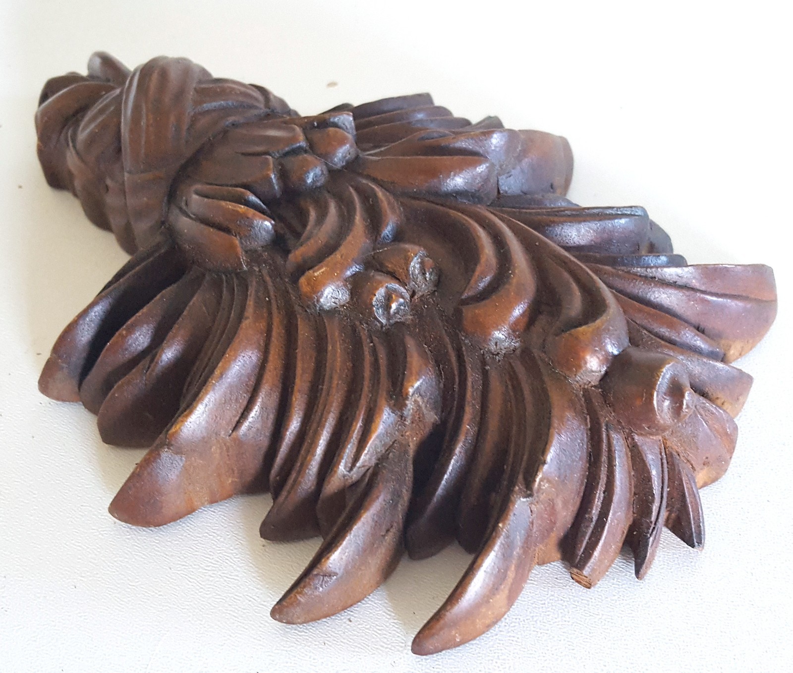 Vintage french wood carving pediment furniture embellishment ornament