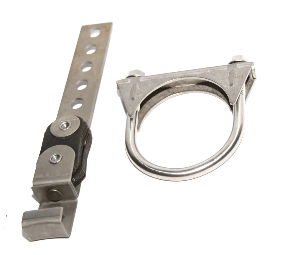 10SET Tubo de escape de alta resistencia 360° Grados Abrazadera giratoria Suspensión + Abrazadera de perno U de 3" Foto 4 de 4