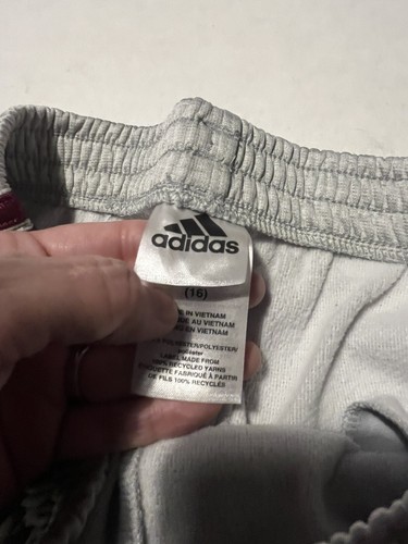 Adidas Girl’s Sweatpants Size XL (16) Lot Of 3 -Gray Tiger, Black, Gray/Burgundy - Picture 18 of 23
