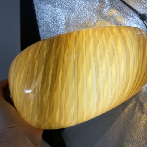 Handblown Amber Ripple 1-Light Glass Pendant - Picture 2 of 9