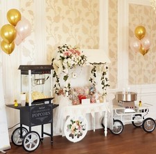 Hire Only* Fully Decorated Candy Cart Sweet Cart Popcorn Machine Candy Floss