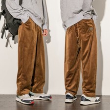 Pantaloni Baggy In Corduroy Per Uomo A Gamba Dritta Studente Retro M-5XL