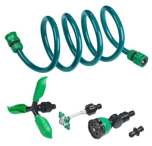 Douche de jardin 3 en 1 Royal Gardineer verte en aluminium avec brumisateur