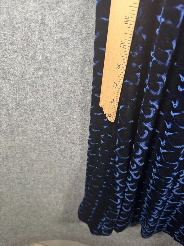 Luly K 纽约连衣裙女式 S 蓝色天鹅绒吊带长裙 Y2K Whimsigoth HOCO — 第 4/4 张图片