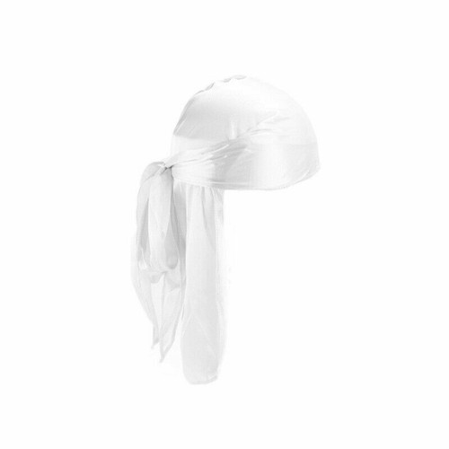 Unisex Men Womens Bandana Doo Durag Headwear Long Tail Soft Silk Pirate Cap Wrap - Picture 7 of 15