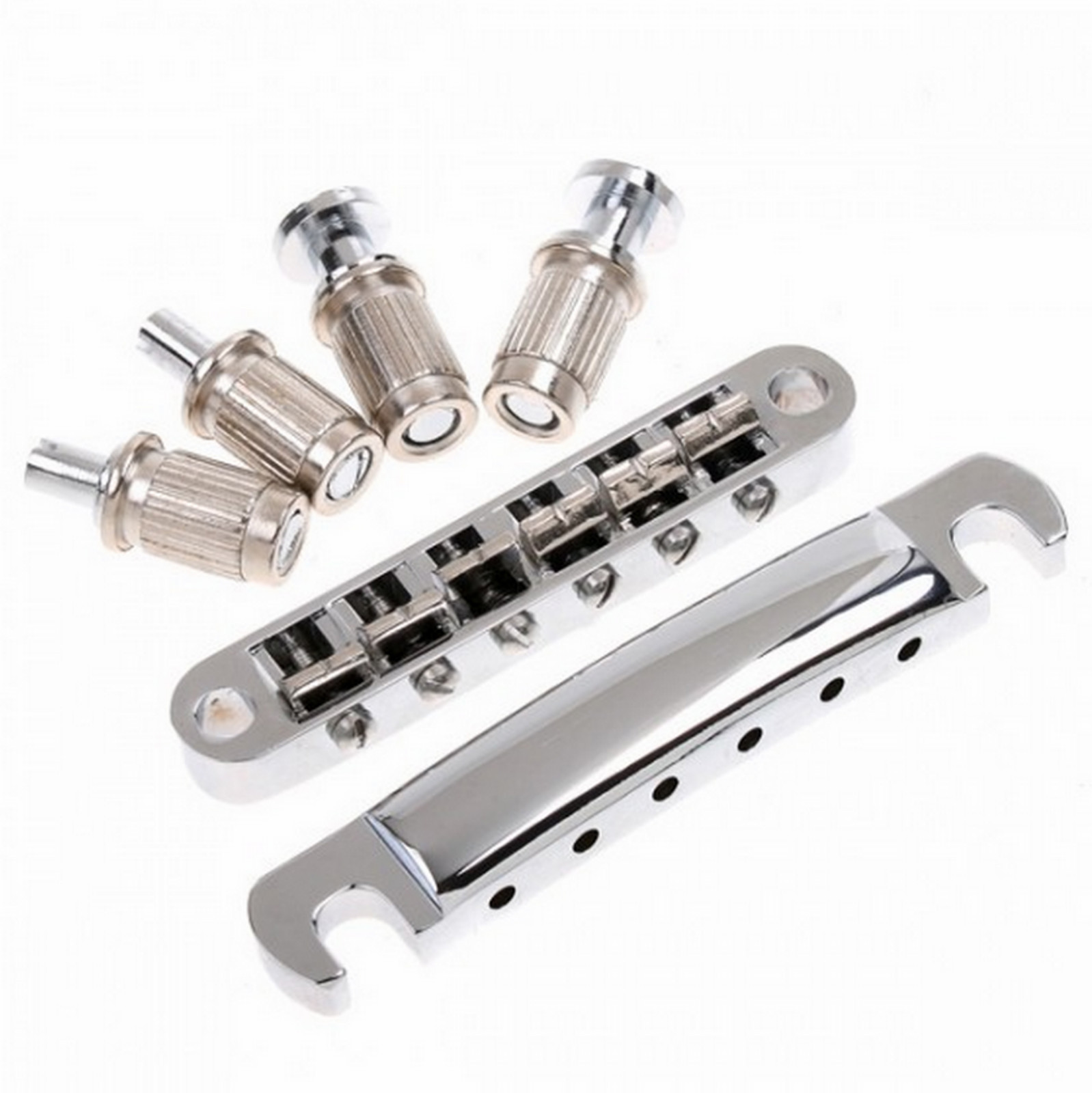 Bridge complet pour Les Paul ou SG en chrome - Chevalet de guitare électrique Tune-O-Matic