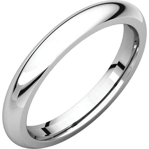 3mm 14K Solid White Gold Dome Half Round Comfort Fit Wedding Band Ring Size 5.25 - Picture 1 of 1