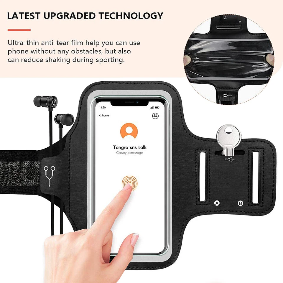 Soporte para teléfono Galaxy S21 S20 Note20 Series brazalete deportivo correa gimnasio bolsa para llaves Foto 3 de 4