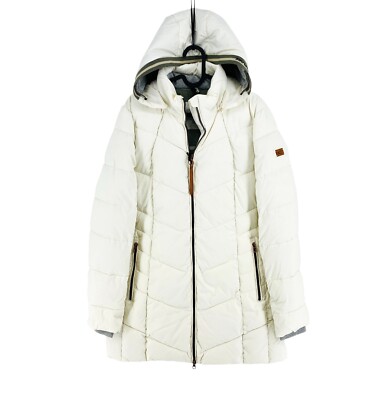 CAMEL ACTIVE White Hooded Padded Puffer Parka Jacket Coat Size EU 36 UK 8 US 6