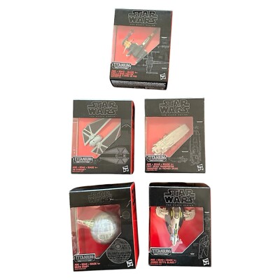 Star Wars Titanium Black Series Death Star, Slave Ship, Transporter, Tie, X Wing