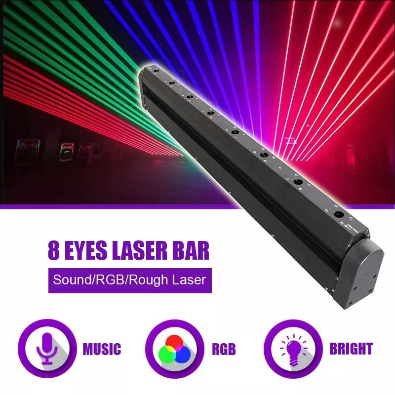 8 Eyes RGB DJ Lighting Laser Bar Moving Head Red Laser Beam Disco Lighting Party