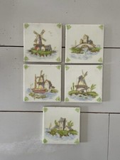 Vintage Handpainted Dutch Tiles by Pilkington Set of 5