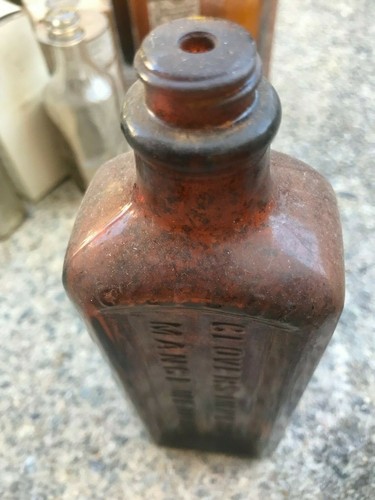 Vintage antike 20er Jahre Kleeblätter Imperial Räude Medizin braune Flasche New York 6,5 Unzen - Bild 2 von 7