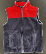 Janie and Jack Boys 3-4 Red  Navy Fleece Vest