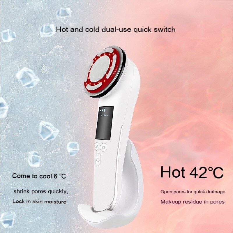 Portable LED Hot Cold Hammer Facial Skin Rejuvenation