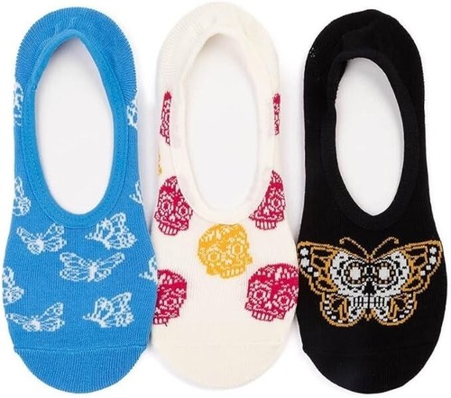 Vans 3er-Pack "Off The Wall" Damen/Mädchen Socken Tag der Toten Größe 6,5 - 10 - Bild 1 von 3