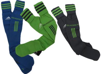 New Seattle Sounders Mens Size 10-13 Adidas Soccer Full Length Socks $20