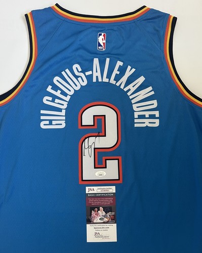 Camiseta deportiva autografiada firmada por Shai Gilgeous Alexander Oklahoma City Thunder certificado de autenticidad JSA