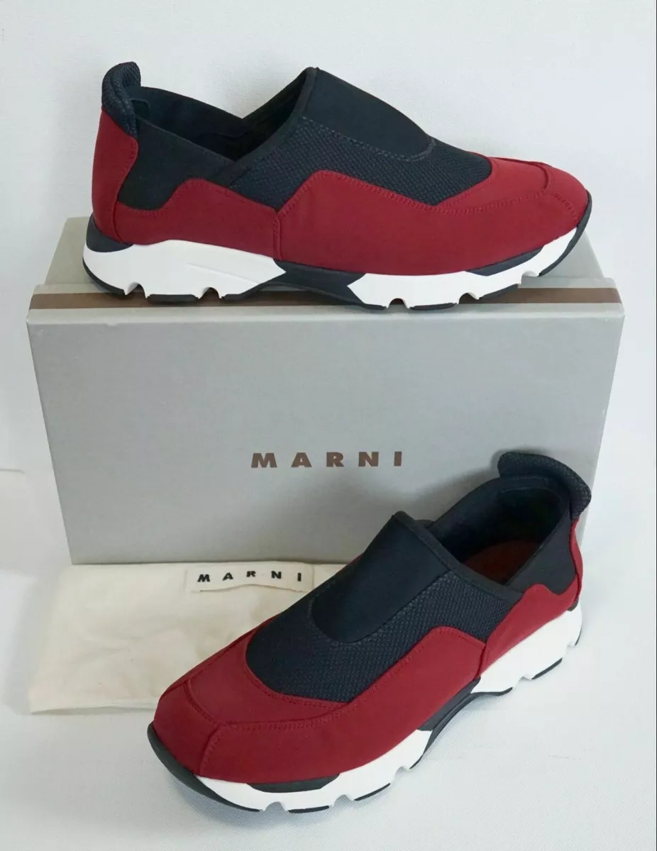 🆕️ MARNI ITALY Red &amp; Navy NEOPRENE Sneakers Sport Shoes EUR-41 | eBay