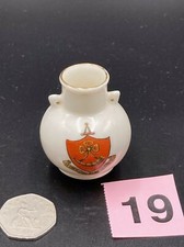 WH Goss Crested China - Southport Vase - Arms of Ripon - 50mm