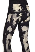 TRIPP PUNK ROCK EMO GOTH ROCKER BLACK CLOUD WASH BLEACH SKINNY JEANS IS9599B