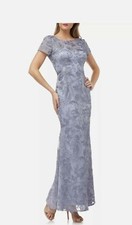 JS Collections 866507 Soutache Trumpet Gown SZ 4 Grey