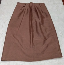 SJL Scherrer Boutique Women's Bronze Straight Skirt Knee-Length Made in France