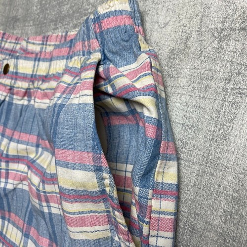 Vintage Ocean Pacific OP Elastic Waist Shorts Mens XL Blue Plaid USA VTG Chino - Picture 3 of 9