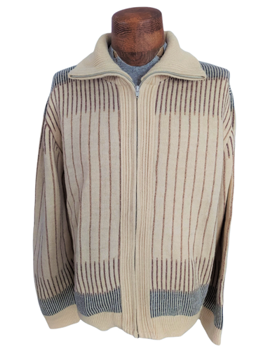 Striped Full Zip Sweater Jacket Size 