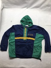 VTG Nike White Tag Green Blue Colorblock Windbreaker Jacket Kids XL 18-20